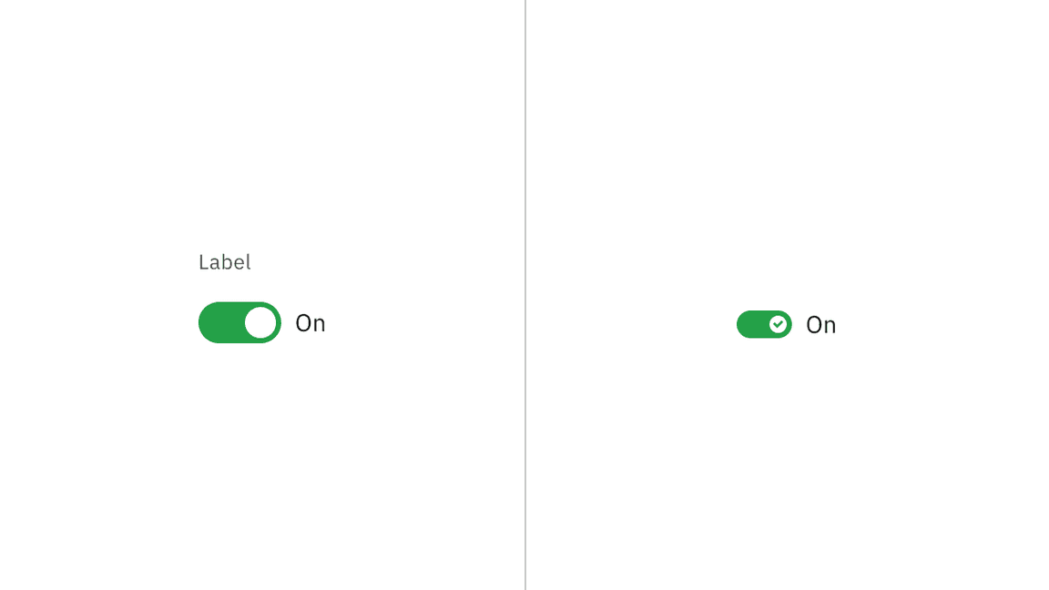 Default and small toggle variants